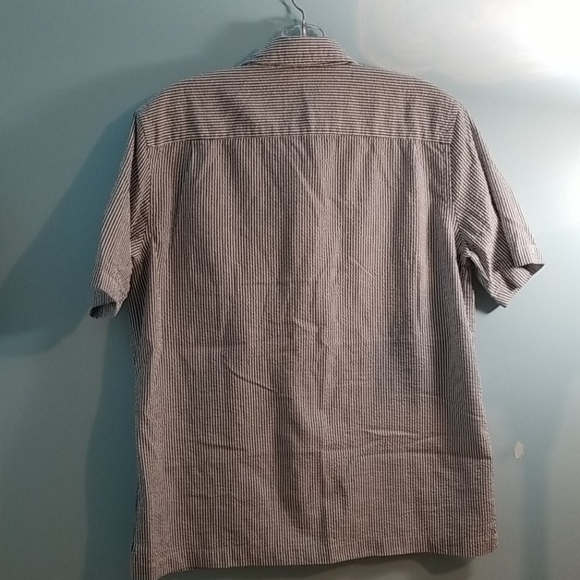 George classics mens white and gray short sleeve button up Medium - Picture 2 of 10